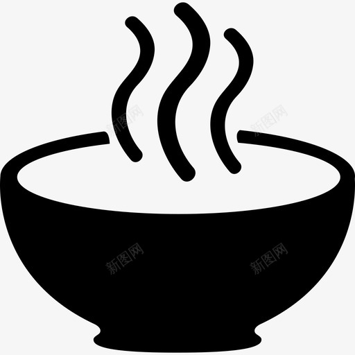 汤饭午餐图标svg_新图网 https://ixintu.com 午餐 吃 喝 晚餐 汤 热的 碗 蒸汽 食物 饭