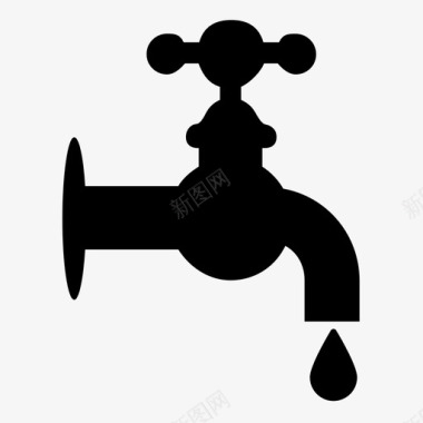 水龙头饮用水滴水图标图标