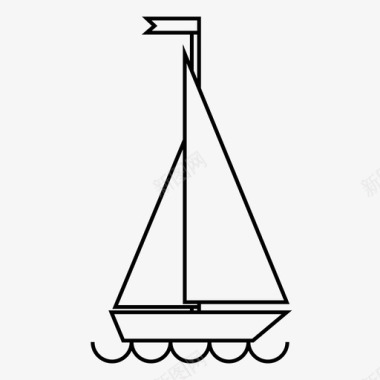 帆船航行旅行图标图标