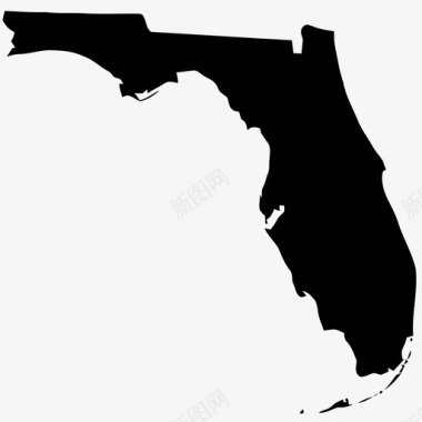 佛罗里达地理地图图标图标