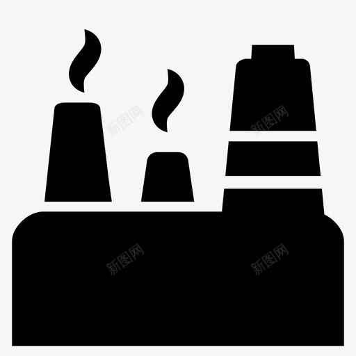 工厂工业机器图标svg_新图网 https://ixintu.com 制造 塔 工业 工厂 机器 污染 烟雾 生产