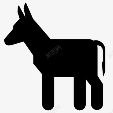 驴子动物驴民主党人农场图标图标