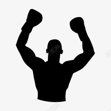 拳击手强壮运动图标图标