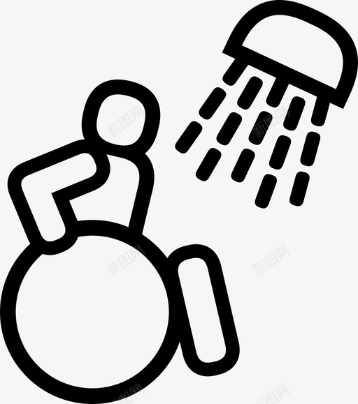 无障碍淋浴无障碍ada图标svg_新图网 https://ixintu.com ada 无障碍 无障碍淋浴 水 清洁 轮椅