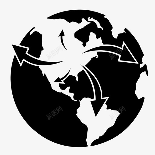 全球进口增加图标svg_新图网 https://ixintu.com 任务 全球 再生产 北美 国际 地图 增加 扩散 生产 运输 进口