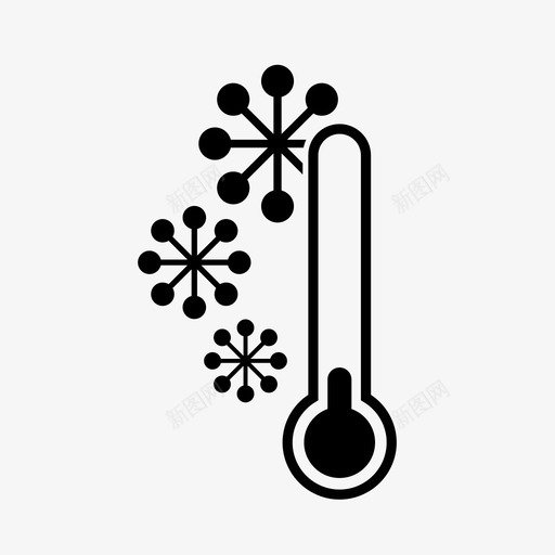 寒冷下雪温度图标svg_新图网 https://ixintu.com 下雪 冬天 天气 寒冷 温度 温度计