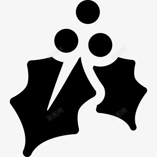 冬青圣诞装饰图标svg_新图网 https://ixintu.com 冬青 圣诞 植物 槲寄生 装饰