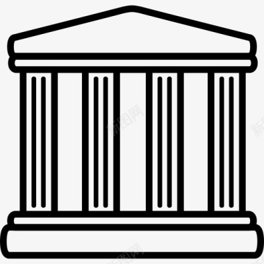 寺庙博物馆希腊文化圆柱图标图标