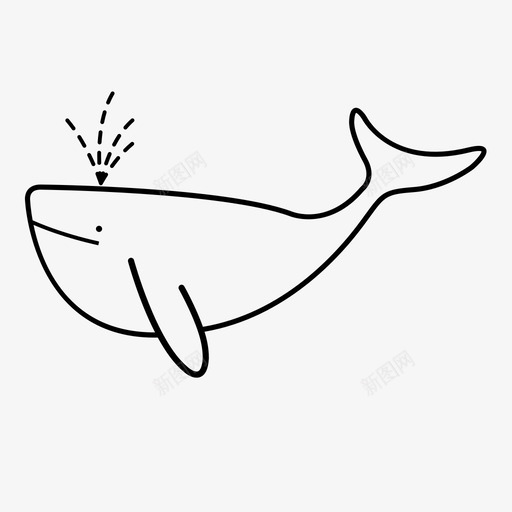 鲸鱼野生水图标svg_新图网 https://ixintu.com 动物 喷口 喷水孔 水 海 海洋 素描鲸鱼 自然 野生 野生动物 鲸鱼
