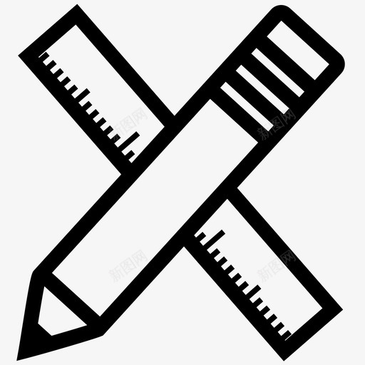 工具技能尺子图标svg_新图网 https://ixintu.com 写作 制造商空间 尺子 工具 技能 测量 绘图 设计师 铅笔