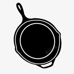 铸铁锅中的食物锅铸铁晚餐图标高清图片
