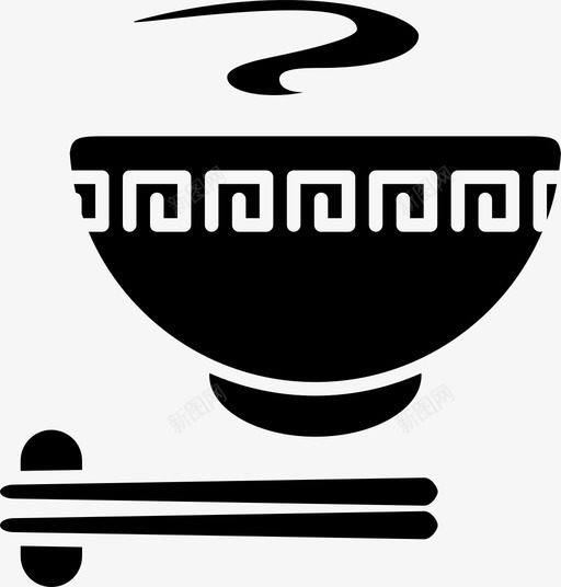 拉面汤饭图标svg_新图网 https://ixintu.com 午餐 拉面 晚餐 汤 热的 碗 筷子 蒸汽 食物 饭