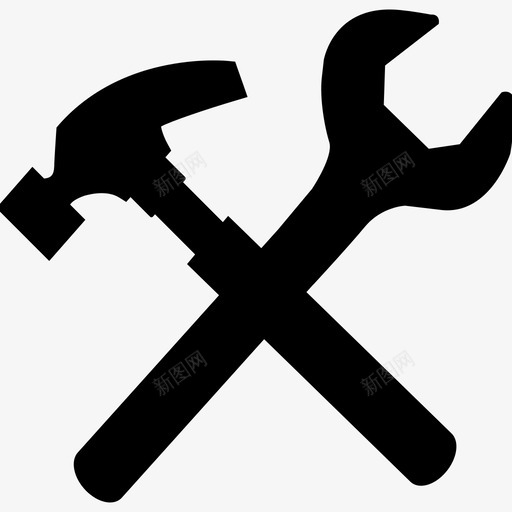 工具技术服务图标svg_新图网 https://ixintu.com 固定器 工具 工程 扳手 技术 服务 机械 硬件 维修 锤子