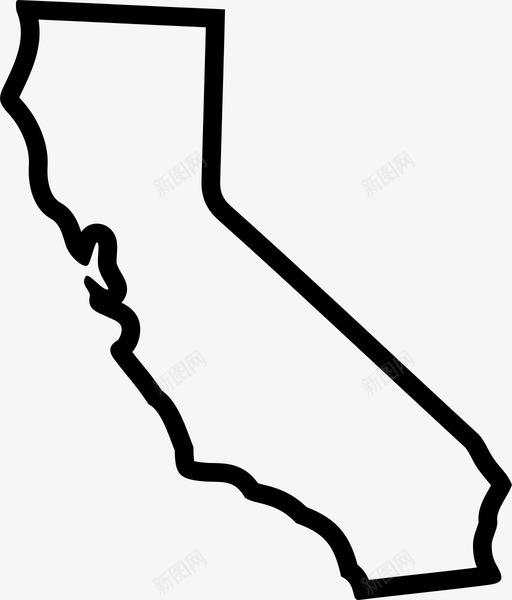加利福尼亚美国地理位置图标svg_新图网 https://ixintu.com 加利福尼亚 地图 地理位置 州 形状 美国 西海岸
