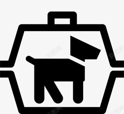 宠物箱运输庇护所图标图标