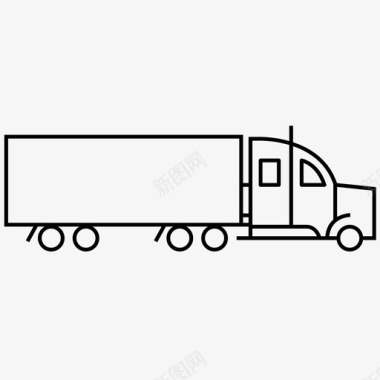 卡车货物半卡车图标图标