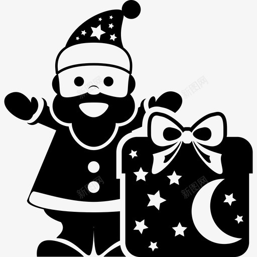 圣诞老人拿着大礼盒人们圣诞老人图标svg_新图网 https://ixintu.com 人们 圣诞老人 圣诞老人拿着大礼盒