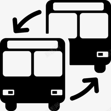 接驳公交公交换乘城市公交图标图标