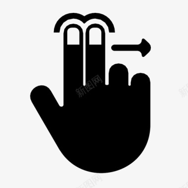 两个手指向右滑动平板电脑iphone界面手图标图标