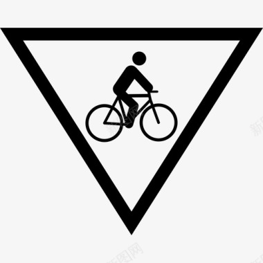 自行车让利自行车骑车人图标图标
