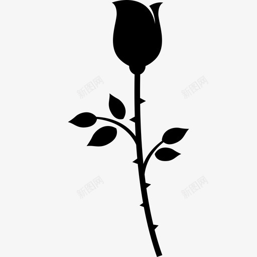 玫瑰刺茎图标svg_新图网 https://ixintu.com 伤 刺 叶 植物 浪漫 爱情 玫瑰 礼物 自然 茎