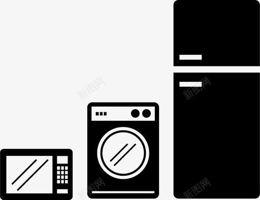 家用电器微波炉冰箱图标svg_新图网 https://ixintu.com 冰箱 家用电器 微波炉 洗衣机