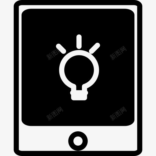 带灯泡外形的平板电脑技术几个图标svg_新图网 https://ixintu.com 几个 带灯泡外形的平板电脑 技术