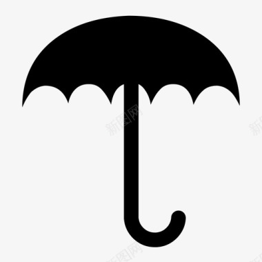 雨伞天气预报倾盆大雨图标图标