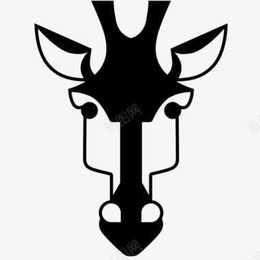 长颈鹿非洲动物脸头图标图标