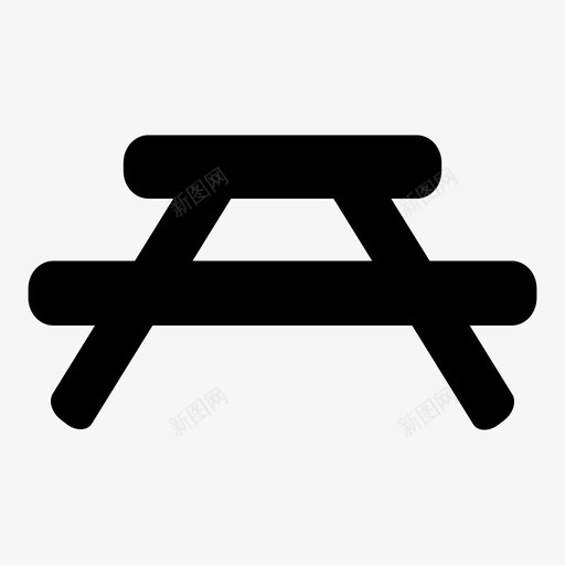 长凳座位餐桌图标svg_新图网 https://ixintu.com 家具 座位 户外 野营 长凳 餐桌