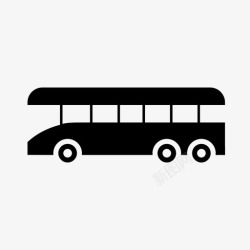 度假符号巴士公路旅行房车图标高清图片