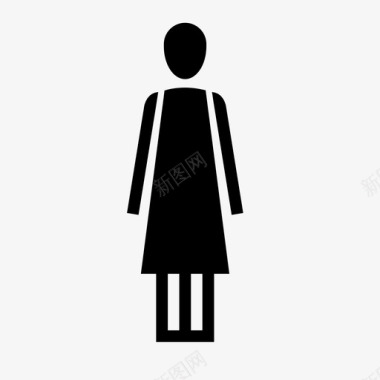 女人浴室人侧面图标图标