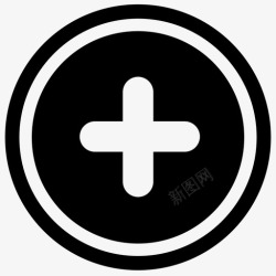 icon68圆形加号按钮添加圆形加号缝纫图标高清图片