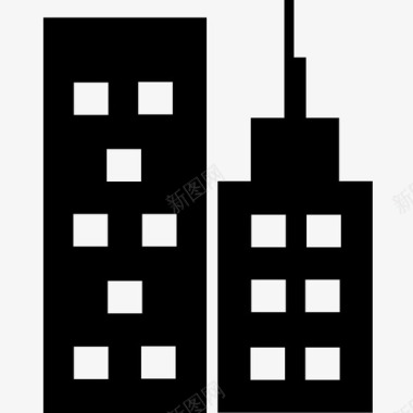 建筑物摩天大楼住宅图标图标