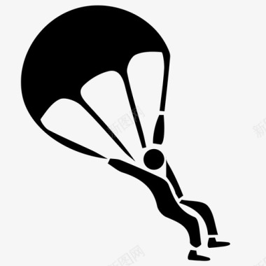 降落伞极限运动人图标图标