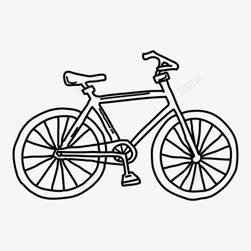 自行车涂鸦手绘图标svg_新图网 https://ixintu.com 三轮车 手绘 涂鸦 自行车 车轮 运输 骑乘