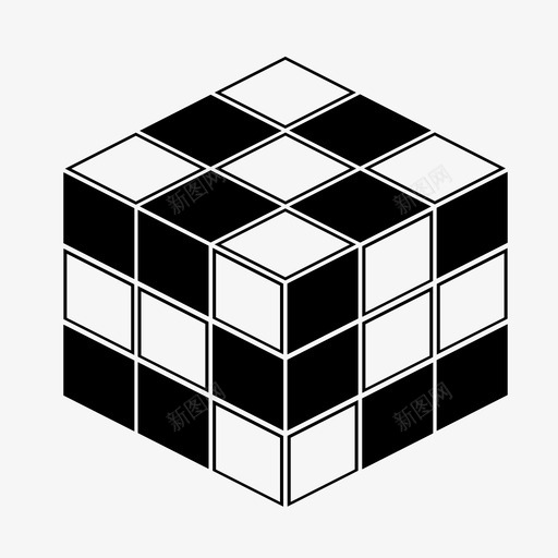 魔方方块挑战图标svg_新图网 https://ixintu.com 乐趣 拼图 挑战 方块 游戏 魔方