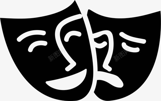 戏剧艺术喜剧图标svg_新图网 https://ixintu.com 喜剧 悲剧 戏剧 文化 脸谱 艺术 面具