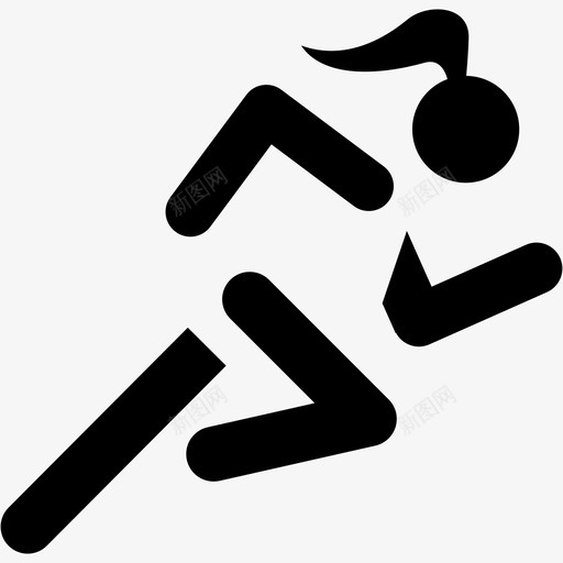 跑步田径短跑图标svg_新图网 https://ixintu.com 女孩 女性 比赛 田径 百米赛跑 短跑 跑步 运动 运动员