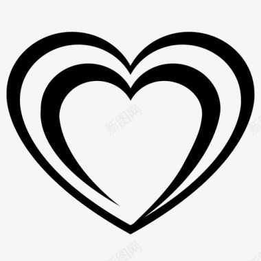 心脏情人节脉搏图标图标
