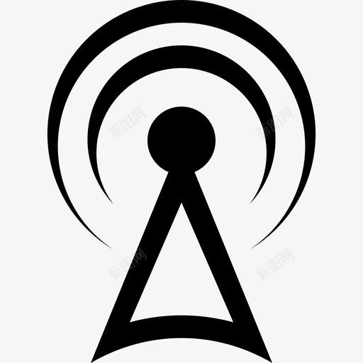 信号波塔图标svg_新图网 https://ixintu.com wifi 信号 信号塔 塔 天线 已连接 无线电塔 服务 波 频率