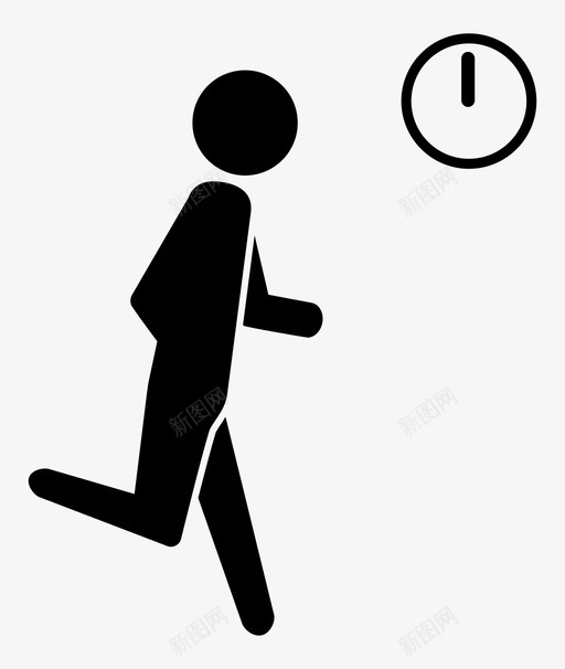 迟到锻炼匆忙图标svg_新图网 https://ixintu.com 会议 匆忙 午餐 时间 比赛 计时器 迟到 锻炼