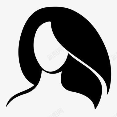 女孩女人头发图标图标