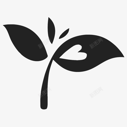 植物芽叶图标svg_新图网 https://ixintu.com 叶 植物 爱 爱的心 芽