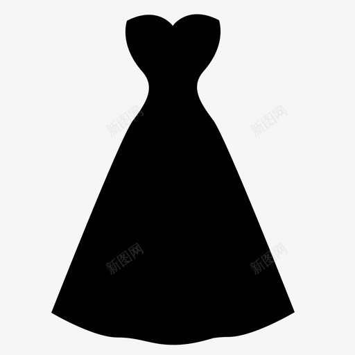 礼服婚纱款式图标svg_新图网 https://ixintu.com 女士 女孩 女性 婚纱 时尚 服装 款式 正式 礼服 花式