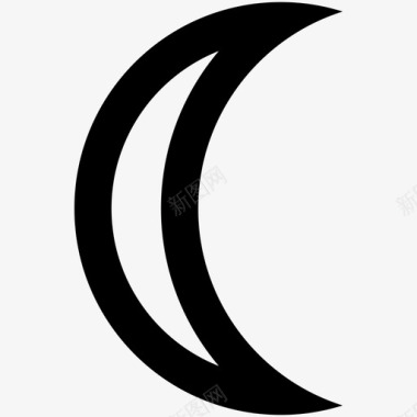 月亏月牙天文占星术图标图标