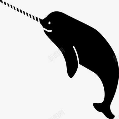 独角鲸北极哺乳动物图标图标