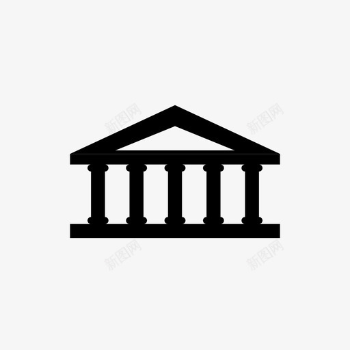 机构银行大楼图标svg_新图网 https://ixintu.com 大楼 政府 机构 柱子 法院 银行