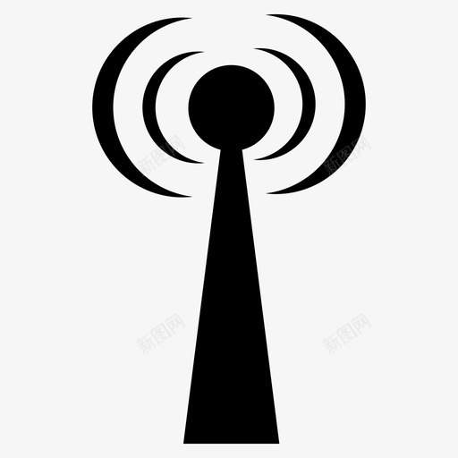 wifi空气天线图标svg_新图网 https://ixintu.com wifi 信号 天线 技术 波 空气 连接 频率