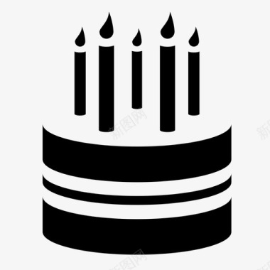生日蛋糕蜡烛甜点图标图标
